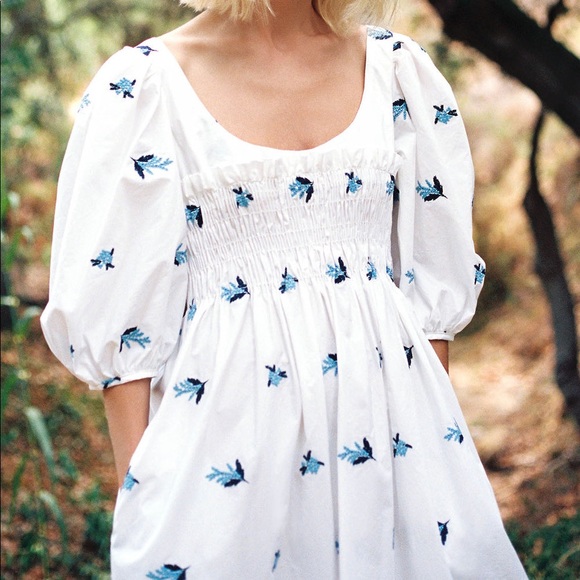 Veneto Dress Cornflower - White Dress - Picture 3 of 5